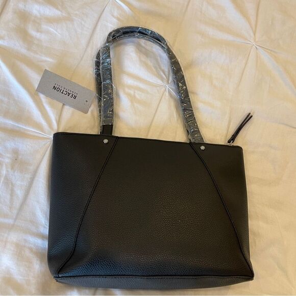 NWT Kenneth Cole Reaction Premstar Double Handle Black Purse Tote - Picture 2 of 13